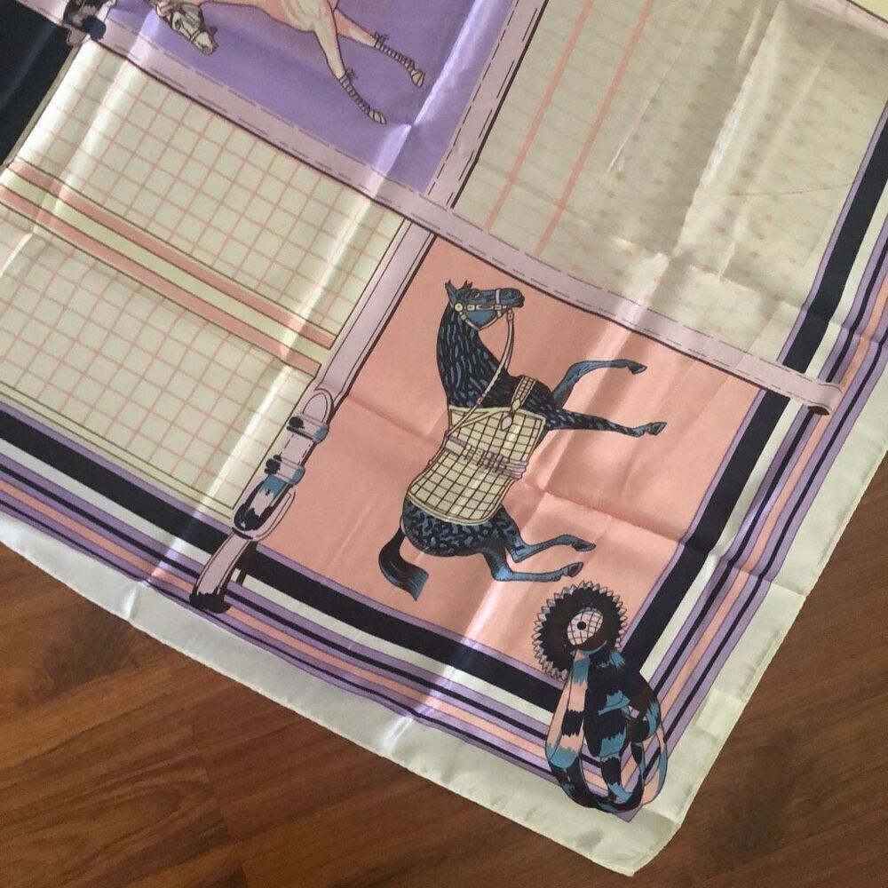 NEW Horse pastel colors silky scarf￼